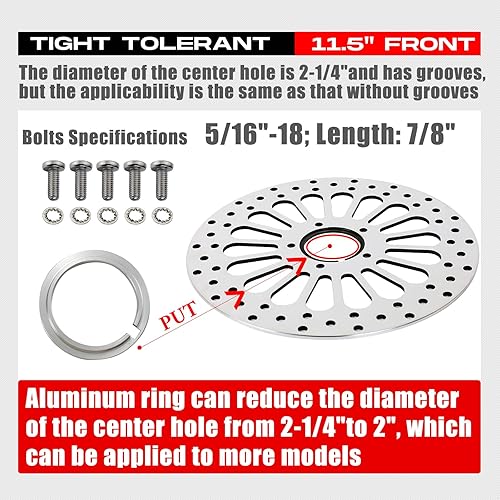 BLCYANUE 11.5''Rear Brake Rotor For Harley Davidson Touring